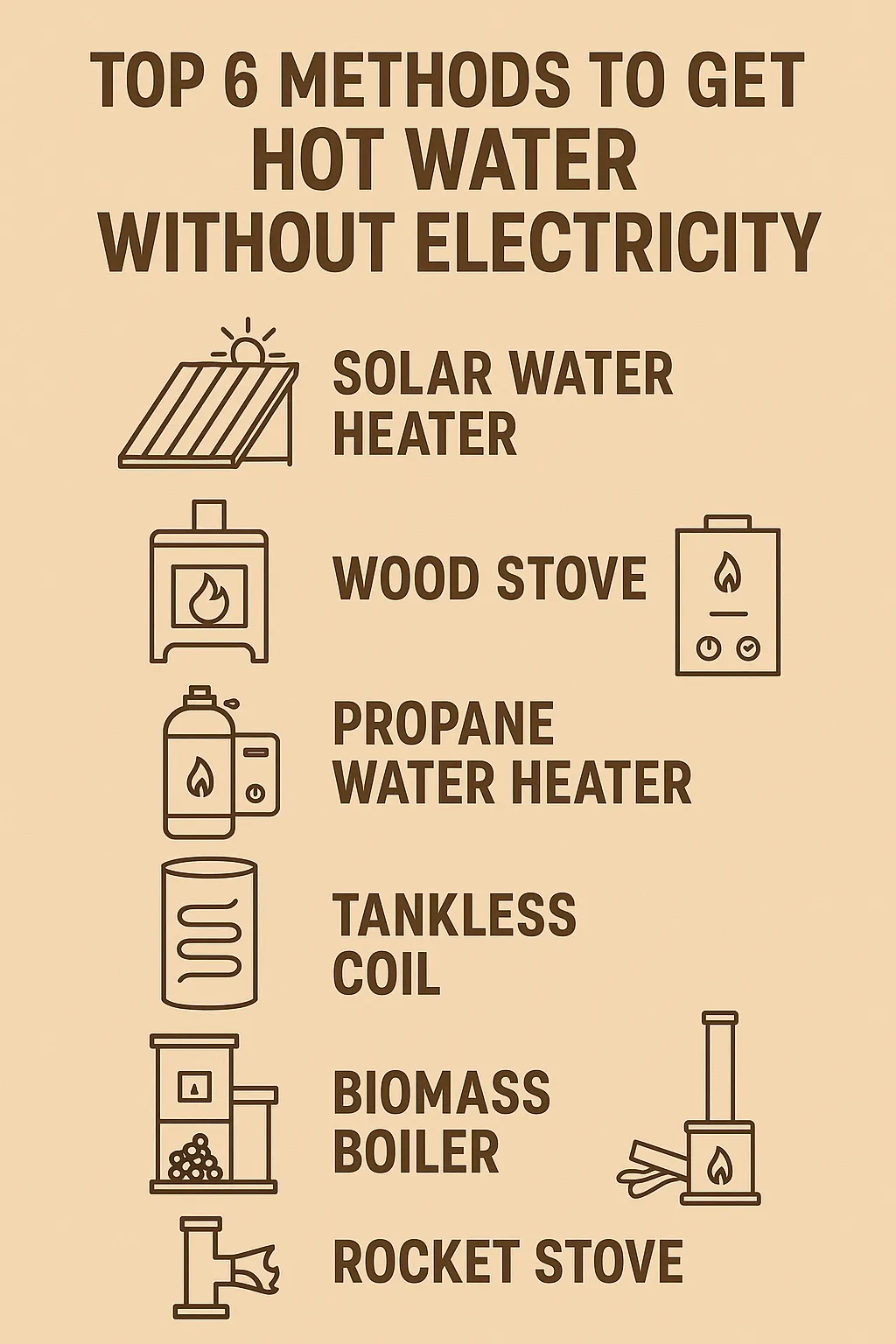 how to heat water without electricity
