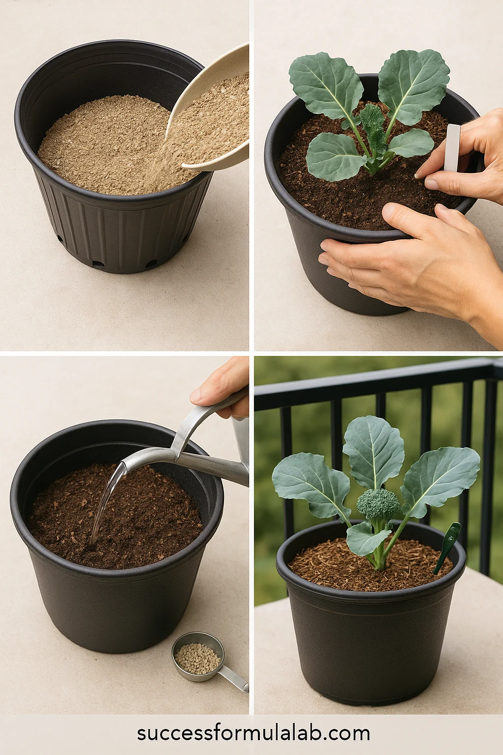 Broccoli in containers