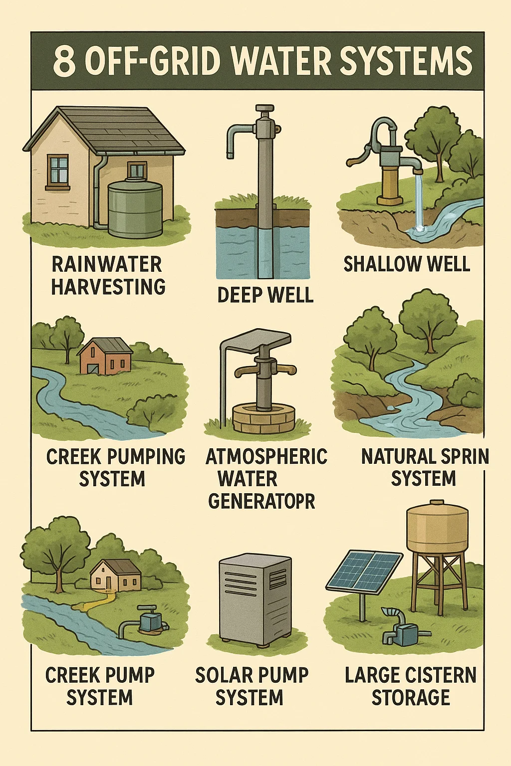 8 off grid water systems