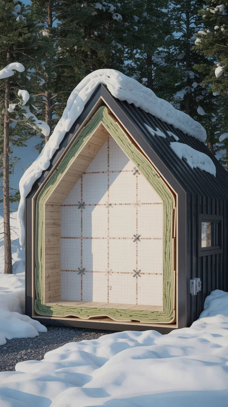 4-Season Off-Grid Shelter Super-Insulated “Micro Cabin” Envelope (Warmth Without Power)