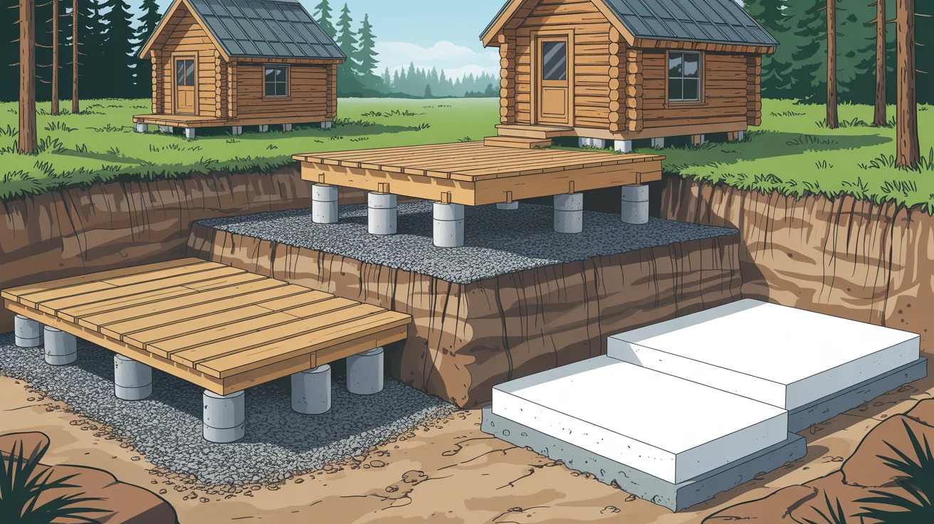 Picture of Budget Off-Grid Cabin Foundation Options (Skids vs Piers vs FPSF ...