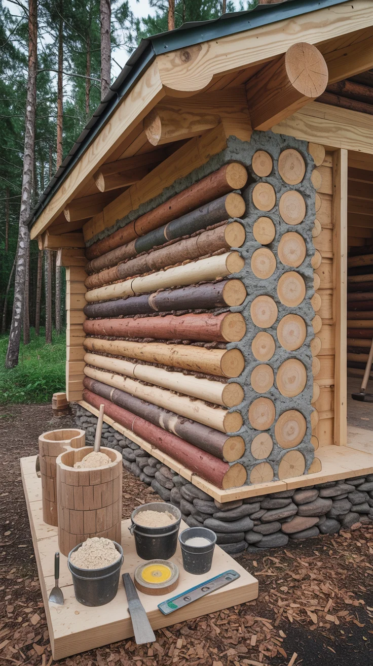 Cordwood Cabin Walls