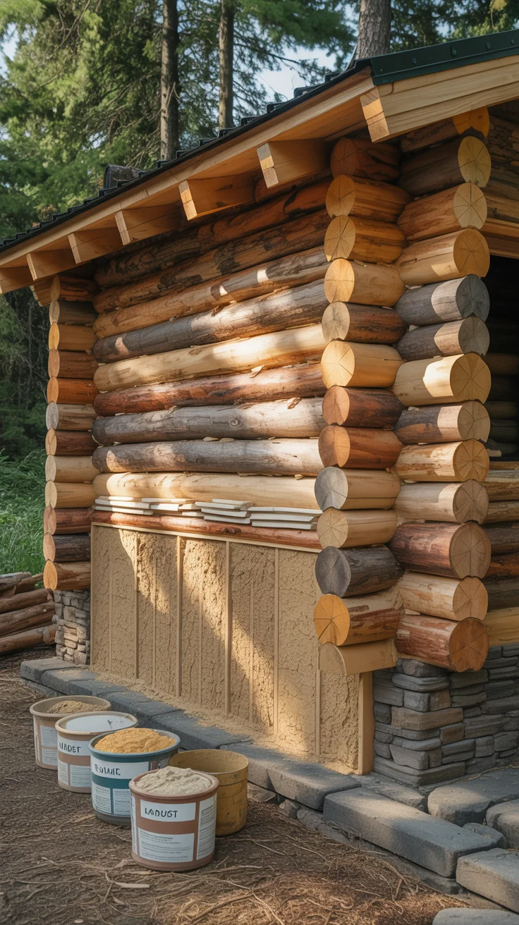 Cordwood Cabin Walls