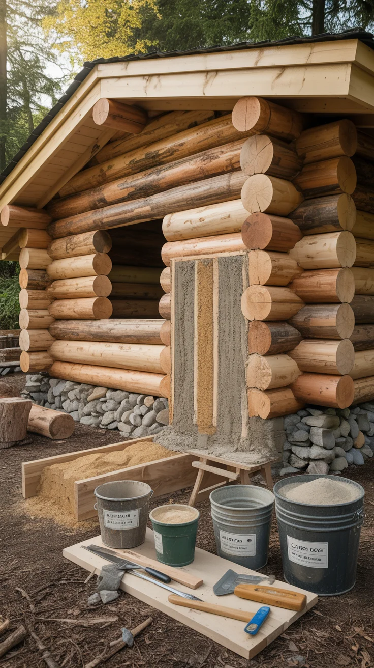 Cordwood Cabin Walls