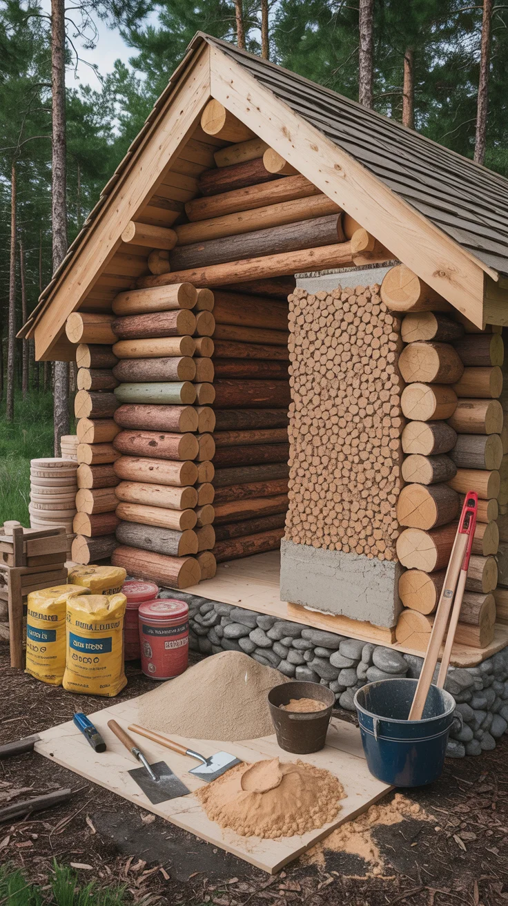 Cordwood Cabin Walls