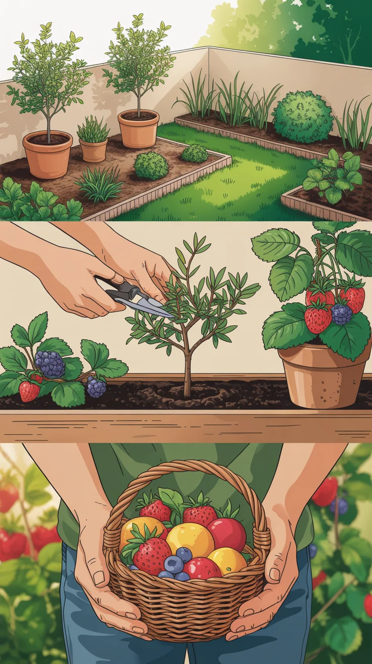 Dwarf Fruit Trees + Berries