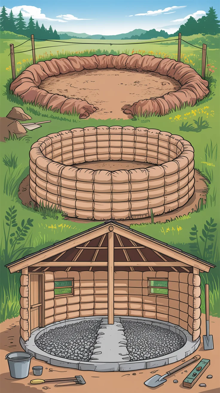 Earthbag Roundhouse Shelter