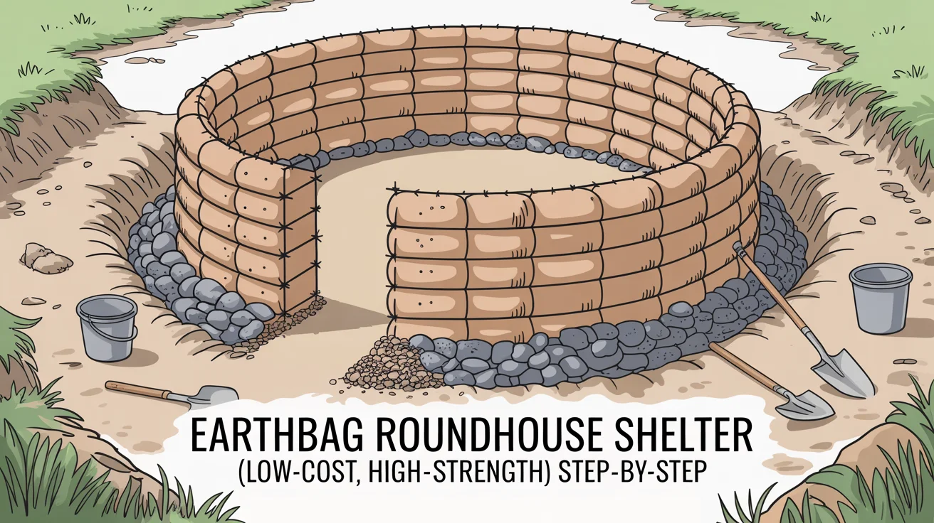 Earthbag Roundhouse Shelter