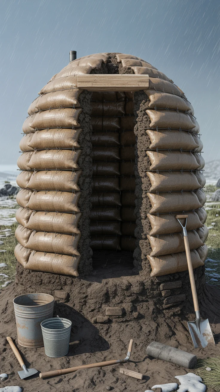 Emergency Earthbag Shelter You Can Build With Minimal Tools (StormWinter Ready)
