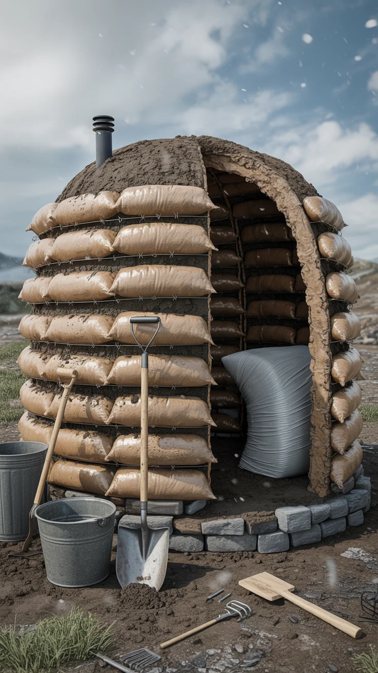 Emergency Earthbag Shelter You Can Build With Minimal Tools (StormWinter Ready)