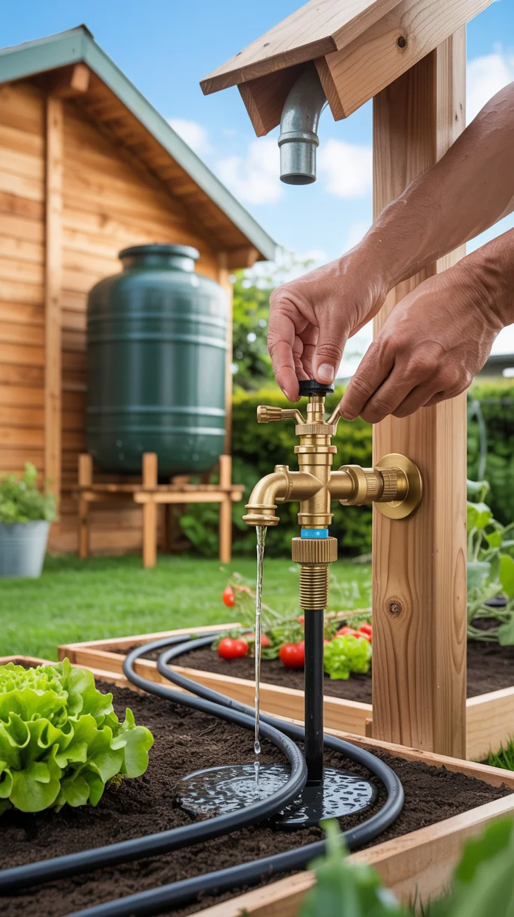Rain Barrel to Drip Irrigation