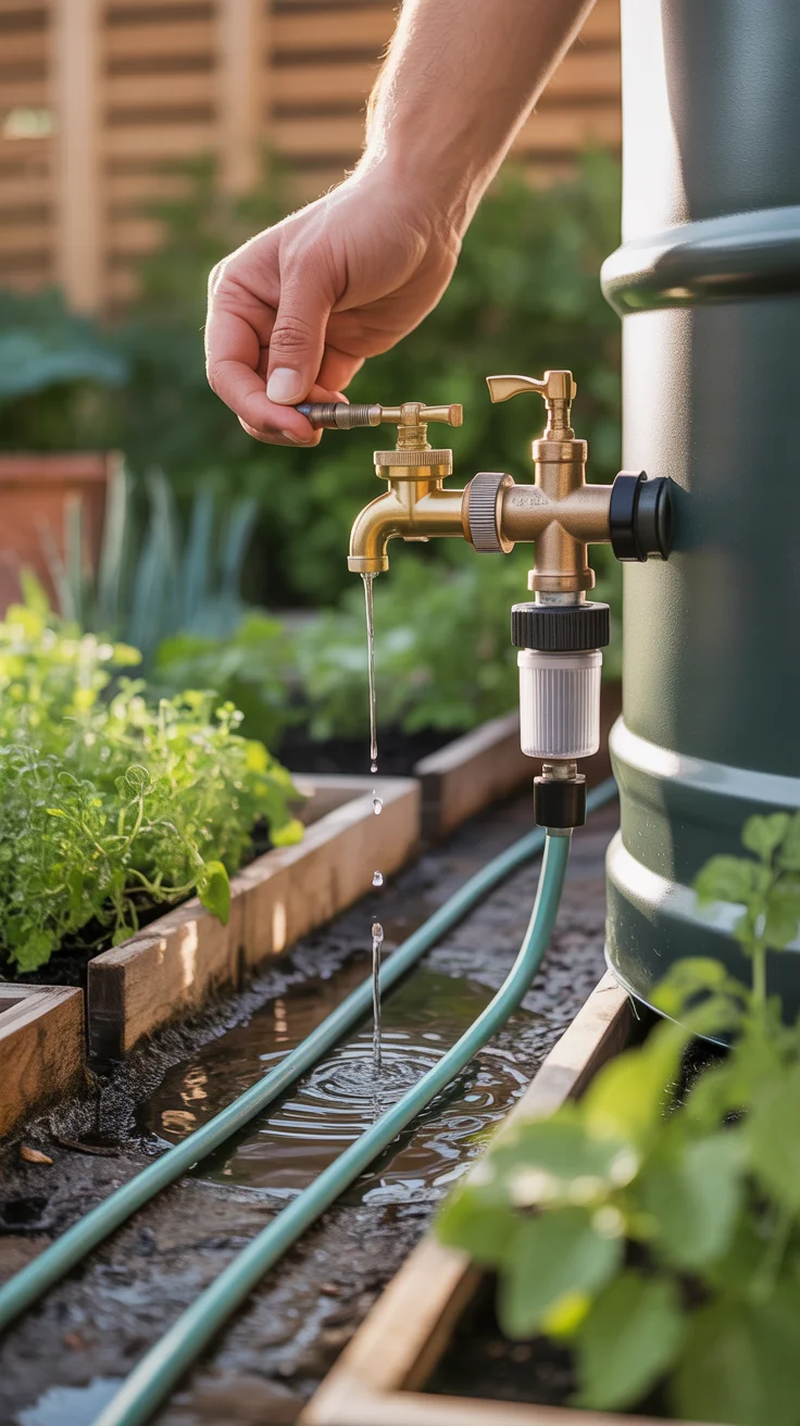 Rain Barrel to Drip Irrigation