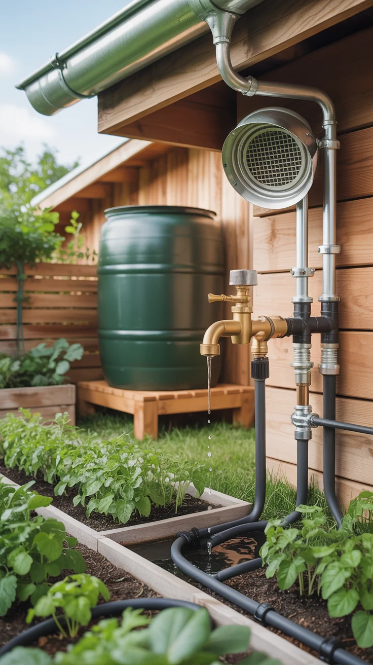 Rain Barrel to Drip Irrigation