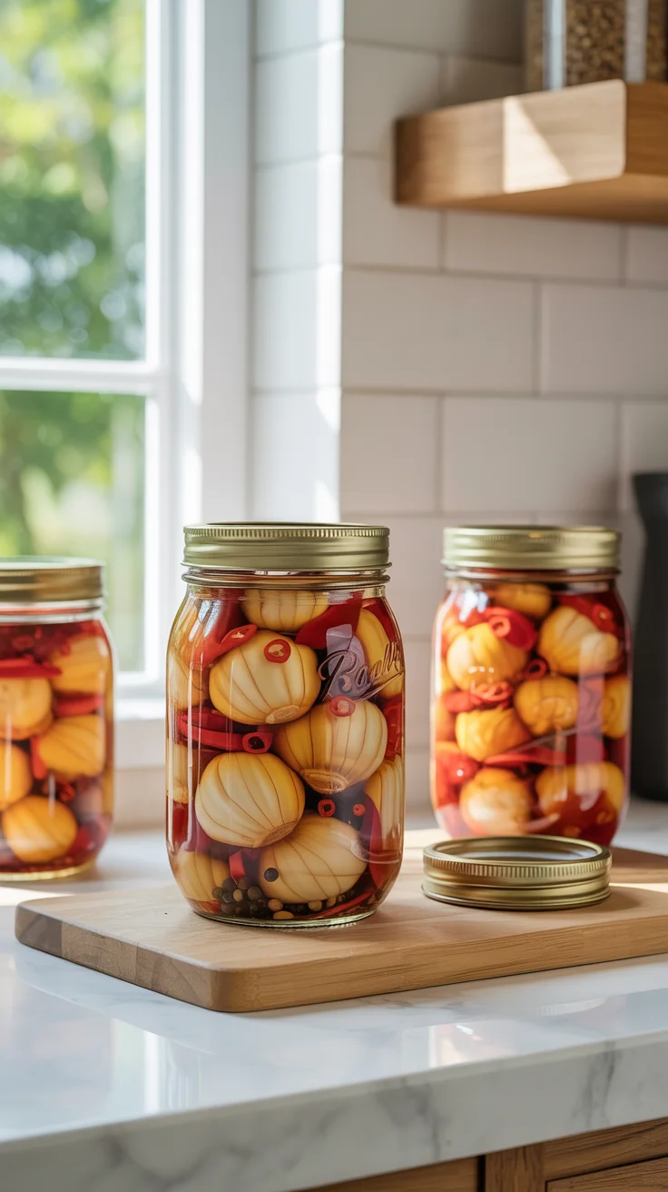 Spicy Pickled Garlic Cloves