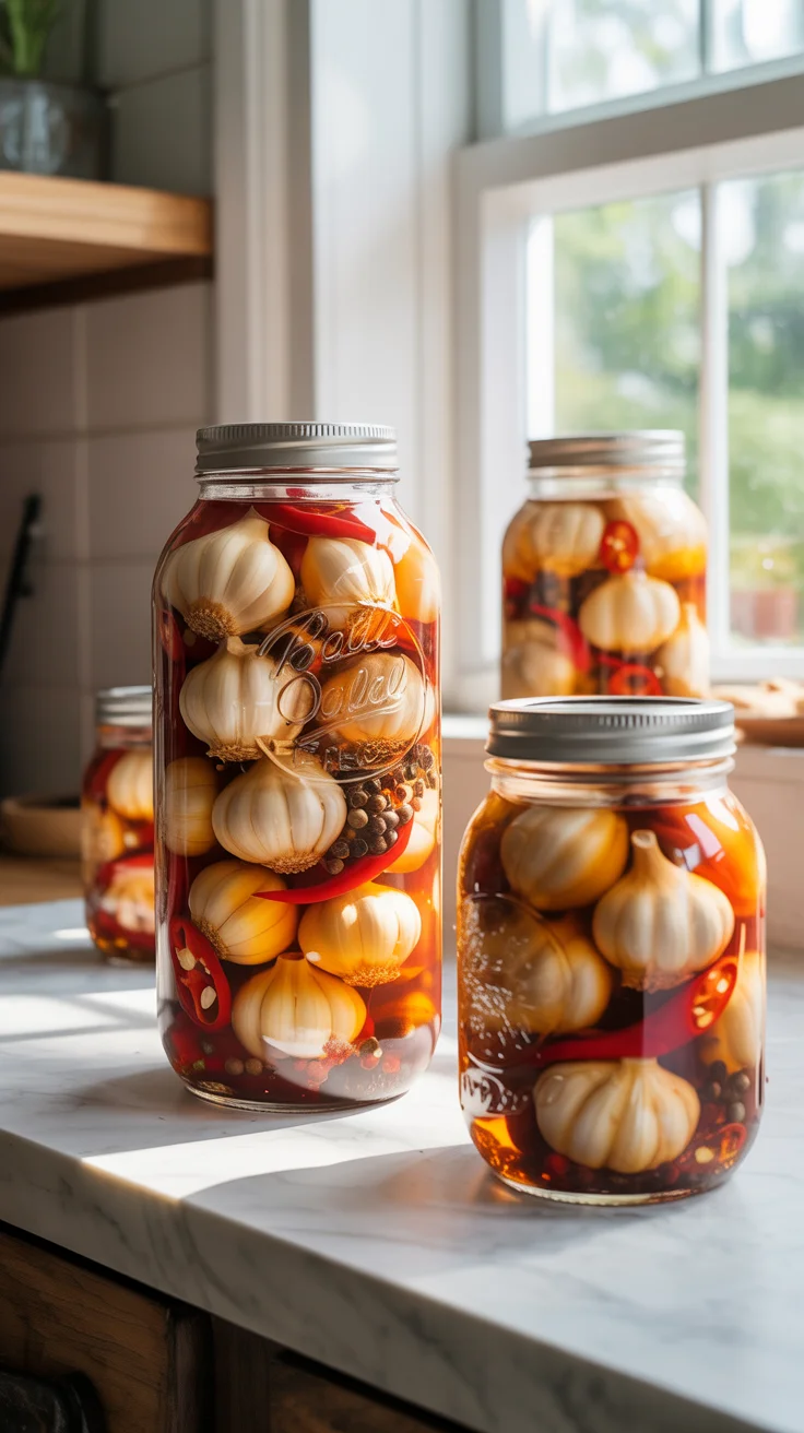 Spicy Pickled Garlic Cloves
