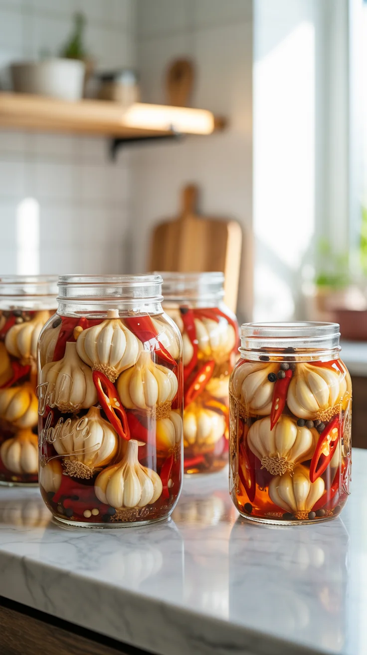 Spicy Pickled Garlic Cloves