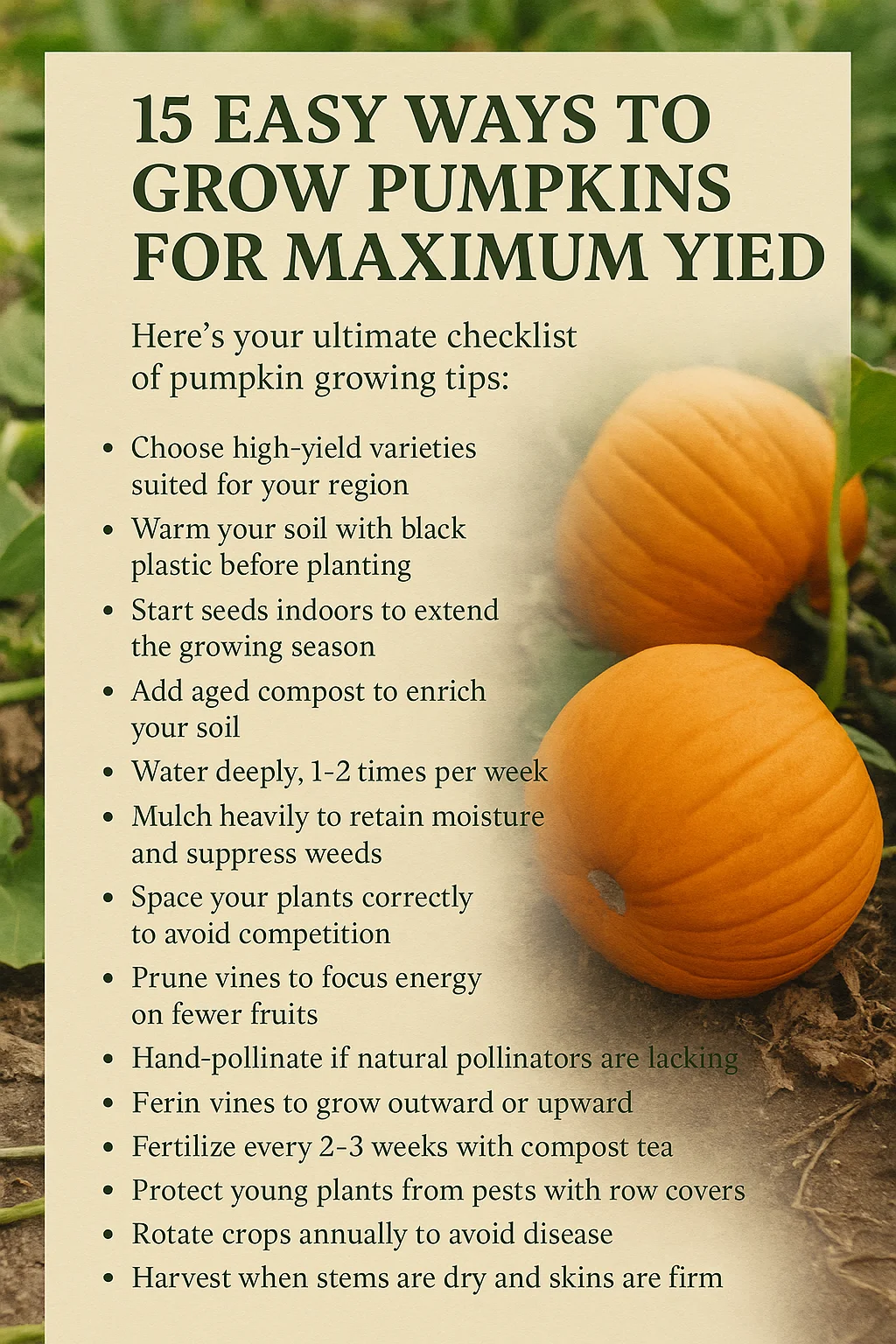 Preparing soil for pumpkins