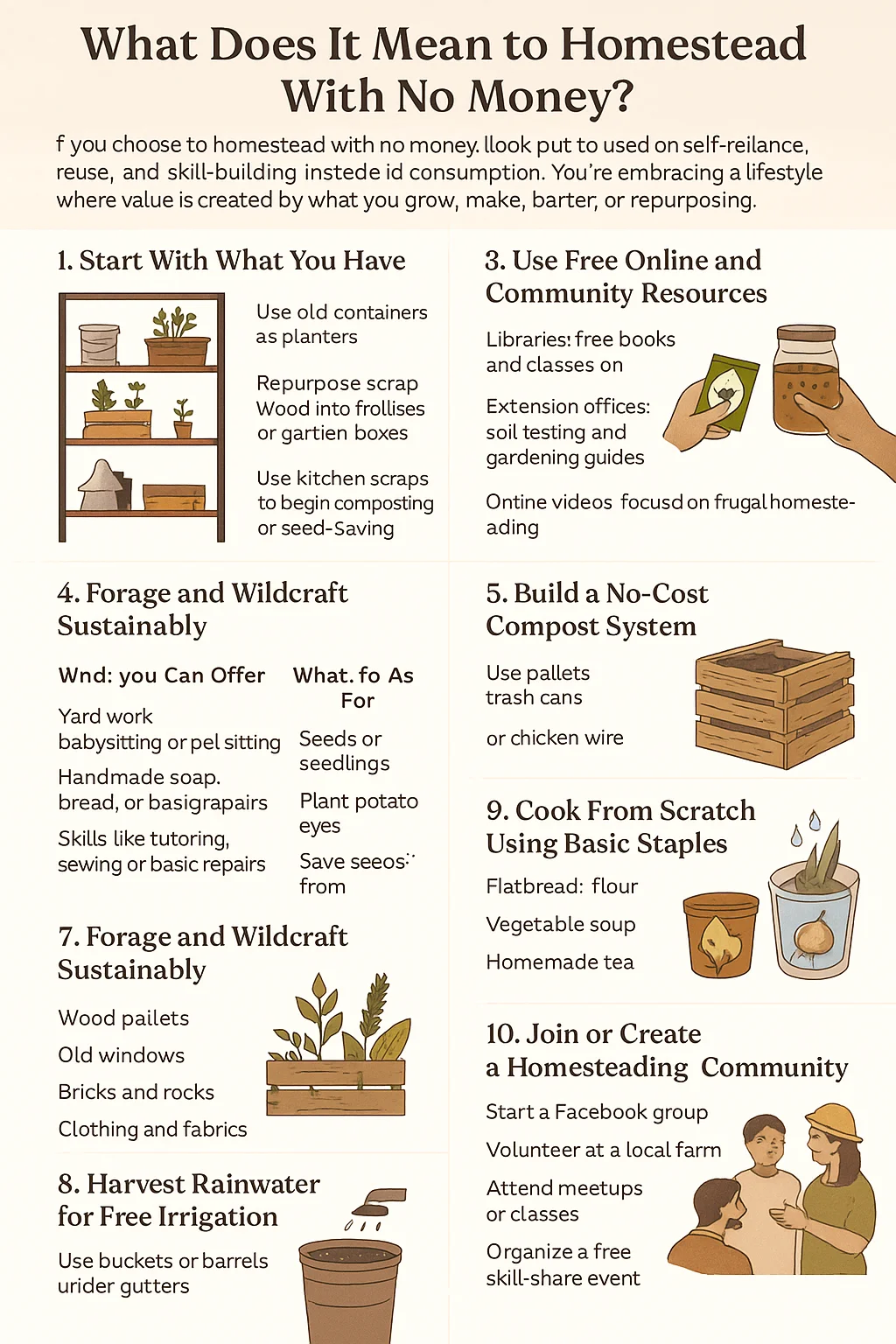 no-cost homesteading