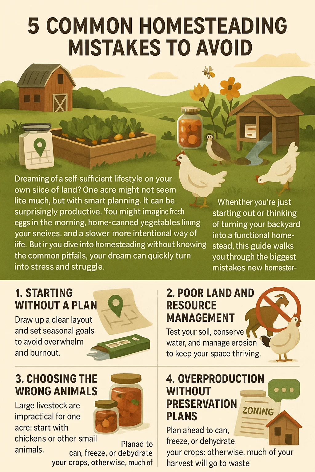 one acre homesteading