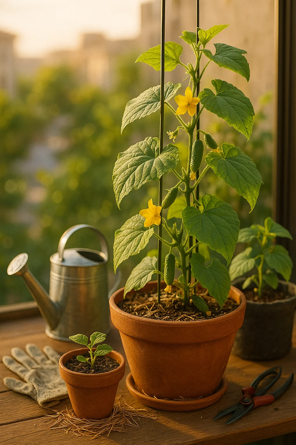 growing cucumbers in containers