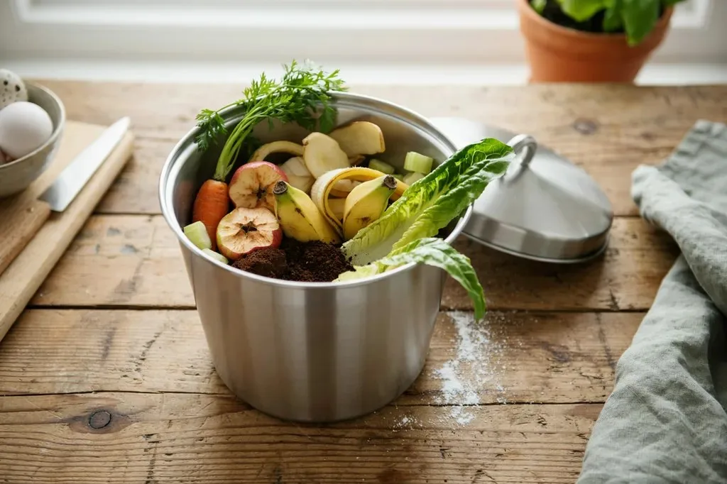 Kitchen scraps ready for the soldier fly bin
