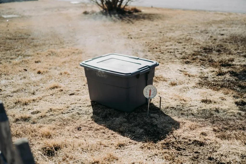 Larvae bin overheating in full sun