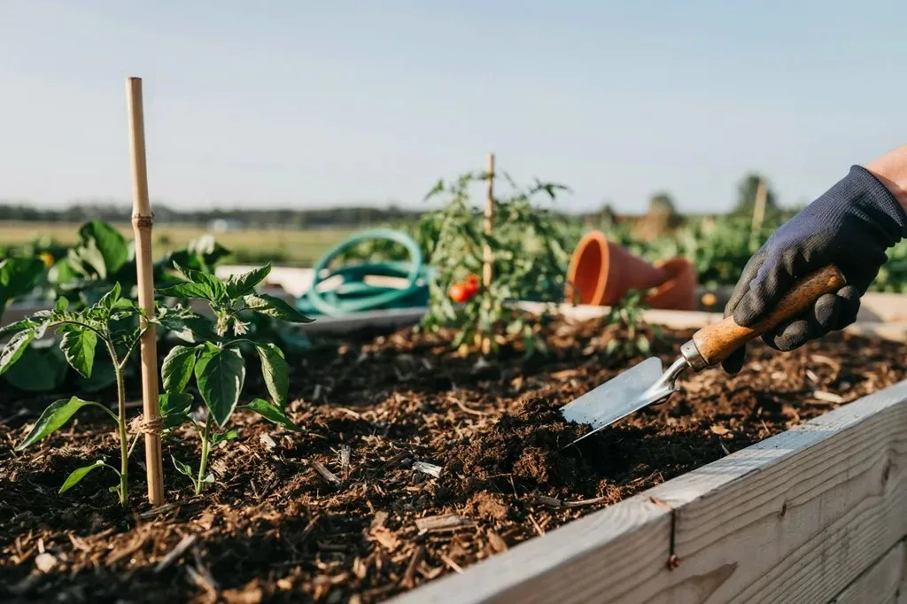Bin leftovers used as garden compost