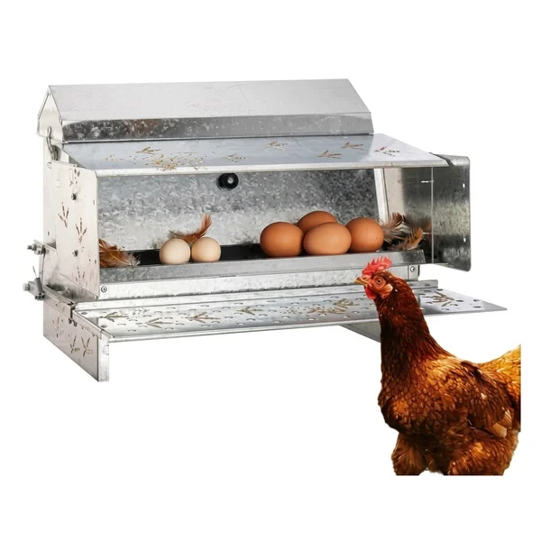 Galvanized treadle chicken feeder