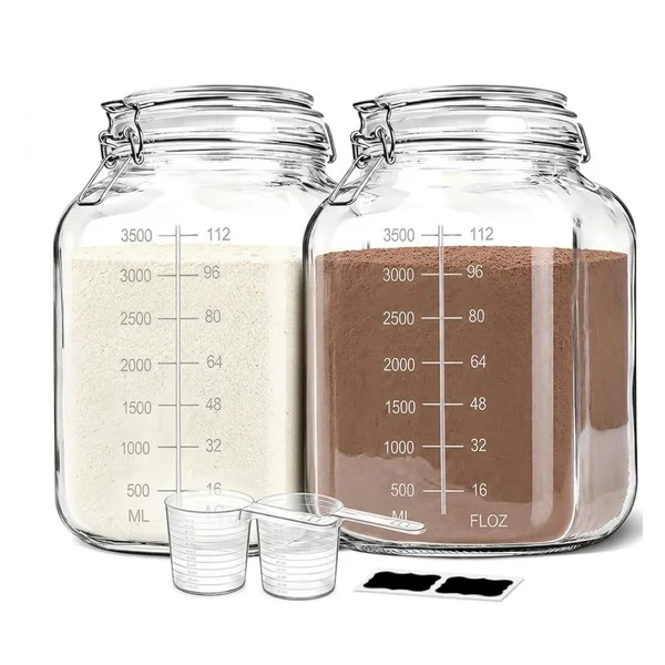 Large wide-mouth glass jars, 2-pack