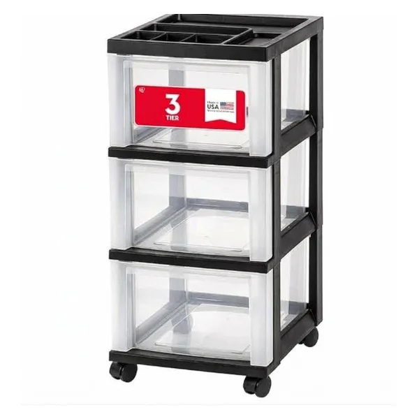 IRIS 3-drawer rolling storage cart